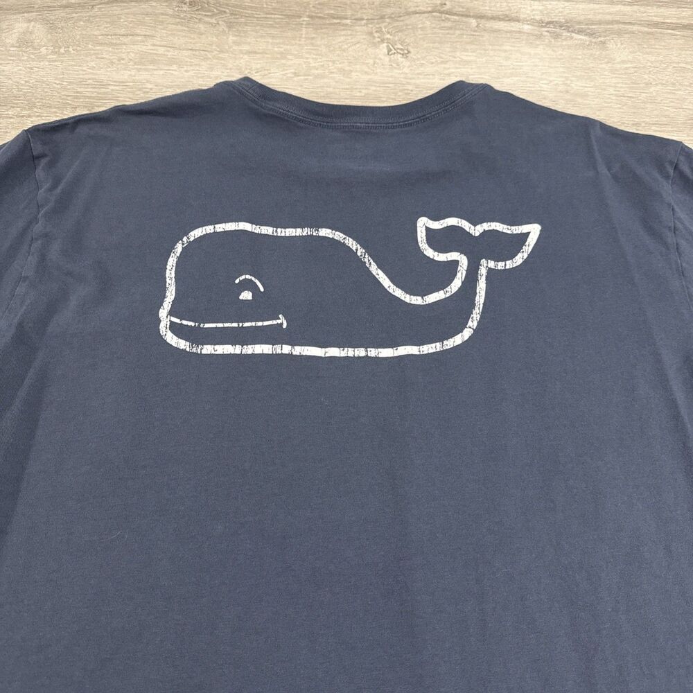 Vineyard Vines Shirt Pocket Logo Whale Men's Blue 2XL 100% Cotton Tee - Picture 9 of 9